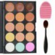 EVERMARKET 15 Colors Professional Concealer Camouflage Makeup Palette Contour Face Contouring Kit + 1 PC Premium Oval Make