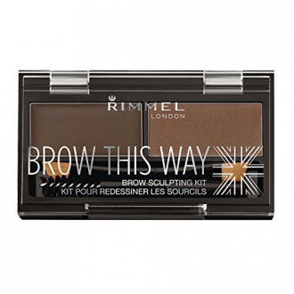 Kit para cejas Rimmel esta manera Sculpting, marrón oscuro, 0,04 onza