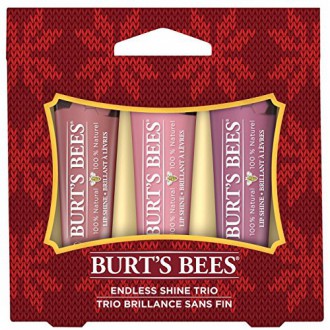 Las abejas de Burt Shine sin fin Trío Recuerdos Set, 3 brillos de labios en caja de regalo