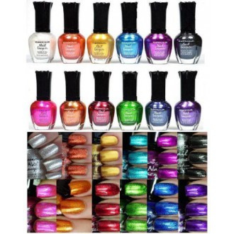 Kleancolor Esmalte de uñas - impresionante metálico del mismo tamaño de la laca (Set de 12 Piezas)