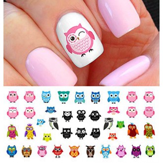 Owl Assortment Nail Art Waterslide Decals Set Number 1 - Salon Quality!