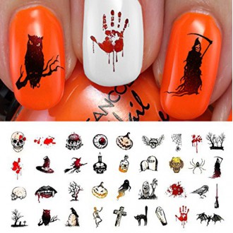 Halloween Nail Sticker Assortiment 4 - Toboggan Nail Art Stickers - Salon de qualité!