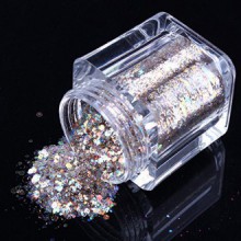 ECBASKET 1 Jar Acrylique Fashion Nail Polish poussière Glitter Powder DIY Shinny Nail Slices Or Rose