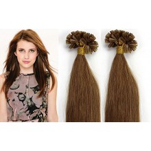 22inch Remy Pré Human Nail Bonded U Tip kératine Glue Extension de cheveux couleur 100s 50g 12 brun clair doré