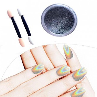 AMA (TM) 1g / Box ongles Glitter poudre Shinning Chrome Nail Mirror Powder Makeup Art DIY (Argent)