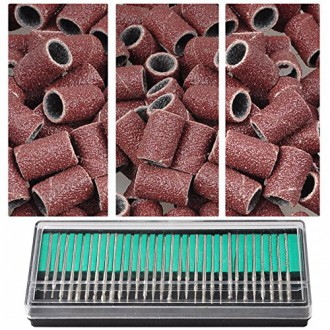 300x Nail Drill Ponçage bandes 80 "120" 180 "et 30x Bits Nail File Perceuse utilisation Art