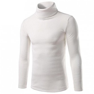 Ropa para hombre, Neartime ocasional alta collar Jerseys Tops invierno caliente (XL, Blanco)