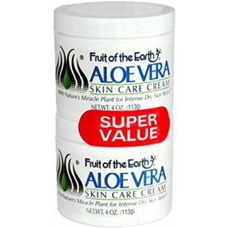 Fruit of the Earth Aloe Vera Cream 4 Oz. Jars(2 Pack)