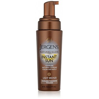 Jergens Natural Glow Instant Sun Sunless Tanning Mousse, Light, 6 Fluid Ounce