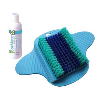 The FootMate System Foot Massager & Scrubber w/ Rejuvenating Gel, Blue