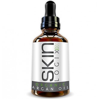 Organic Argan Oil 100% Certified Pure Moroccan Argan Oil For Hair, Skin, Face, and Nails 2oz Bottle From Skin Logix