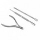 docooler 3pcs cutícula del clavo de la manicura de tijera de acero inoxidable cortador de la pinza de herramientas de las podado