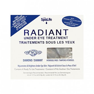 Spa Vida 1295 Tratamiento del ojo radiante Bajo con el diamante y colágeno -6 tratamientos cada uno (Pack de 2)