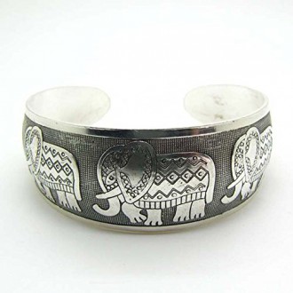 JETTINGBUY Totem Bangle Tibetan silver, Style 2