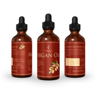 Pure Organic Moroccan Aragn For Hair, Face , Skin & Nails Oil Large 4oz Dark Glass Bottle* Best Argan *100% Cold Pressed