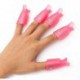 TOOGOO (R) 10PC plastique acrylique Nail Art Soak Off Cap clip UV Gel Polish Remover Wrap Tool (Rose)