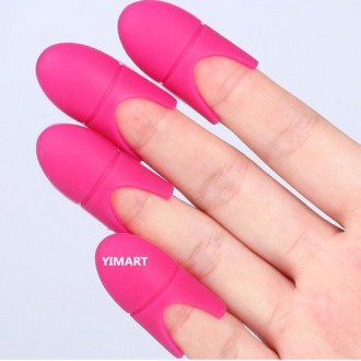 Yimart 10PCS Rose Red Silicone Gel Nail Soak Off UV Gel Art Polish Remover Wrap Cap Tools Resurrection Clip Set