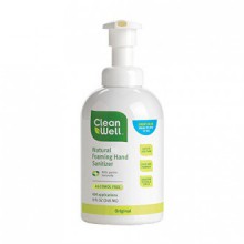 CleanWell completamente natural que hace espuma desinfectante para manos, aroma original, de 8 onzas (paquete de 3)