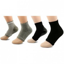 Peau AYAOQIANG Hydratant Gel ouvert Toe Heel Socks, Spa Socks pour Hard Dry Cracked -2 ​​Paire (noir et gris)