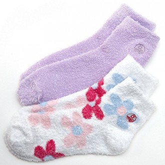 Aloe Therasoft Moisturizing Socks: 2 Pack Lavender & Flowers