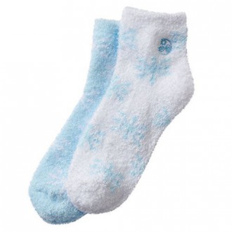 2 Pack Earth Therapeutics Thera-Soft Aloe/Vitamin E Moisturizing Socks: Baby Blue/Snowflakes