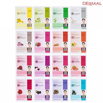 Dermal Corée du collagène Essence Full Face Masque Sheet (16 Combo Pack)