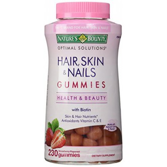 Piel Bounty pelo de la naturaleza y Uñas, 230 Gummies