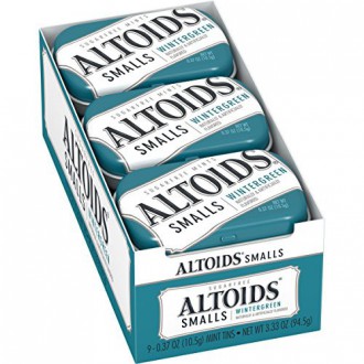 Altoids Smalls Wintergreen Sugarfree Mints, 0.37 ounce (9 Packs)