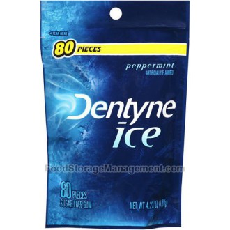 Dentyne Ice Gum, Sugar Free, Peppermint 80 ct (Pack of 4)