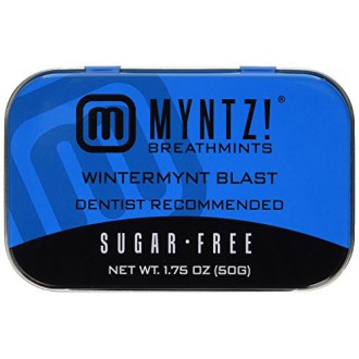 Dentist Recommended MYNTZ! Brand Mints - Wintermynt Blast Wintergreen Flavor 6 tins x 1.75 ounces per tin