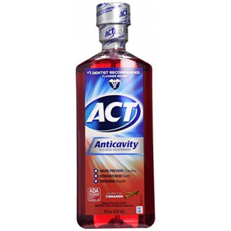 ACT Libre de Alcohol anticaries fluoruro de enjuague-Canela-18 oz, 2 pk