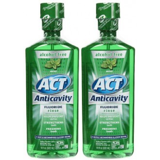 ACT Alcohol Free Anticavity Fluoride Rinse, Mint - 18 oz - 2 pk