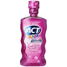 ACT niños anticaries fluoruro de enjuague, Bubblegum Blowout 16,9 oz