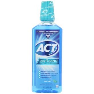 ACT Restoring Mouthwash, Cool Splash Mint, 18-Ounce Bottle (Pack of 4)