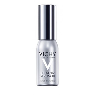 Vichy LiftActiv Sérum Yeux 10 et Lashes Yeux Anti-Rides Sérum Acide Hyaluronique, 0,51 Fl. Oz.