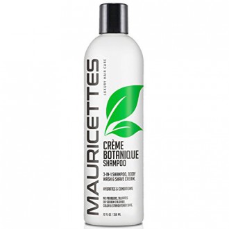 Mauricettes Créme Botanique 3-in-1 Daily Shampoo 12 oz, Total Non Toxic Natural Formula is Best Moisturizing & Hydrating